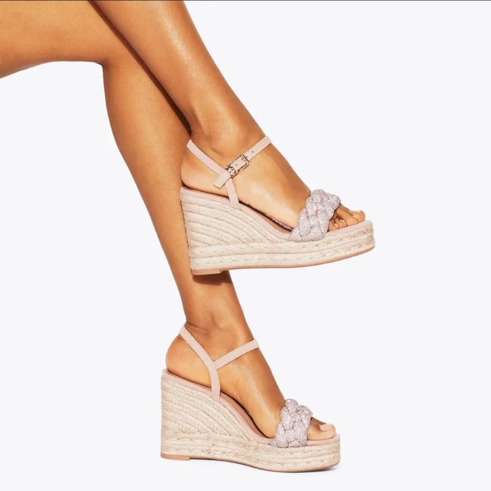 KG KURT Geiger Sadie Blush Crystal Wedge Espadrille 37